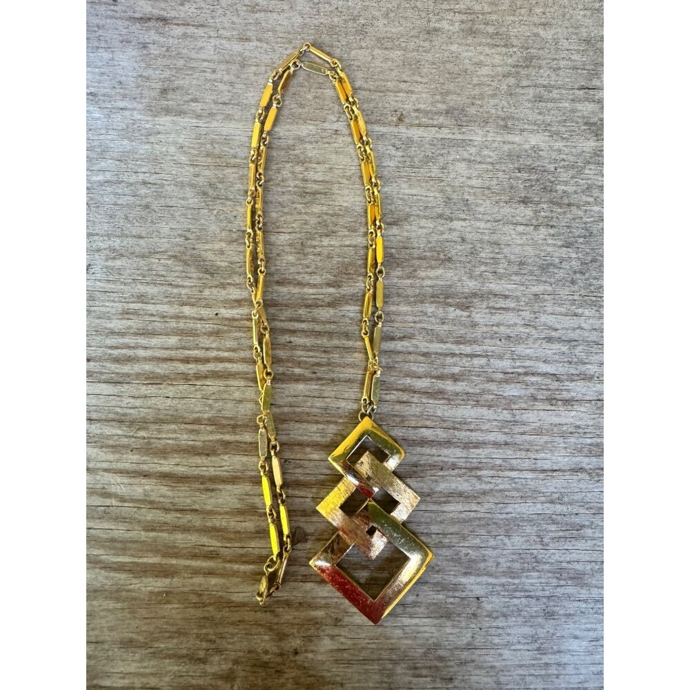 Vintage Monet 1960s Runway Statement Mid Century Pendant Necklace